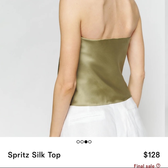 Reformation spritz silk top size large worn once in green - Picture 2 of 2